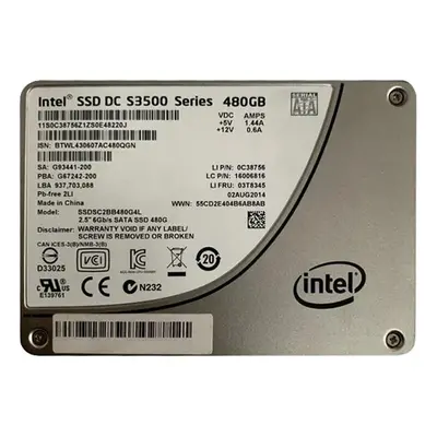 03T8345 Lenovo 480GB Multi-Level Cell SATA 6Gb/s 2.5-Inch Solid State Drive