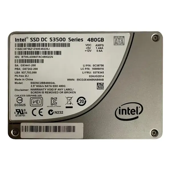 03T8345 Lenovo 480GB Multi-Level Cell SATA 6Gb/s 2.5-Inch Solid State Drive