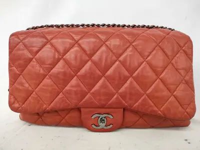 Pre-owned CHANEL PVC Shoulder Bags Lambskin Decamatrasse Lambskin Chain Shoulder Shoulder Bag