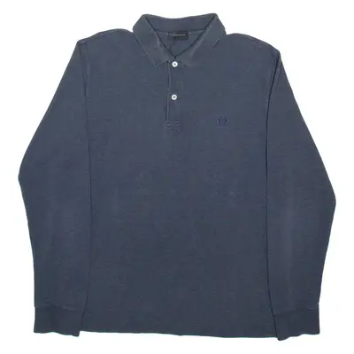 SERGIO TACCHINI Mens Polo Shirt Blue Long Sleeve M
