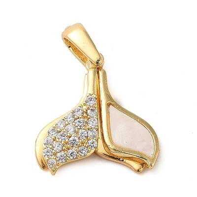 Brass Micro Pave Clear Cubic Zirconia with Acrylic Pendants