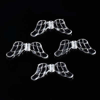Transparent Clear Acrylic Faceted Wing Beads