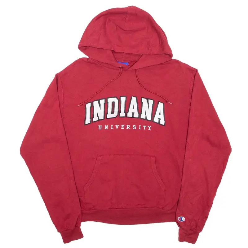 CHAMPION Indiana University Hoodie Red Pullover Womens M