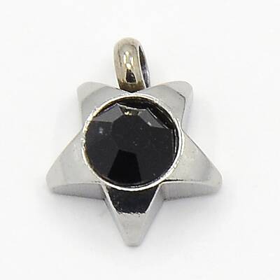 201 Stainless Steel Rhinestone Star Charm Pendants