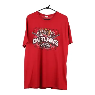 World of Outlaws Jerzees Graphic T-Shirt - Large Red Cotton