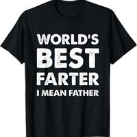 100% Cotton Father's Day Retro World's BestFarter Dad Joke T-Shirt Premium Cotton Apparel Graphic tees