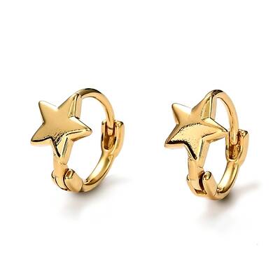 Brass Huggie Hoop Earrings