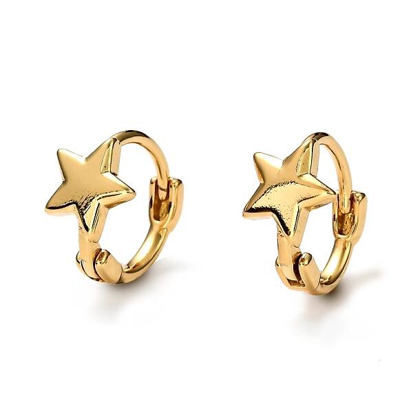 Brass Huggie Hoop Earrings