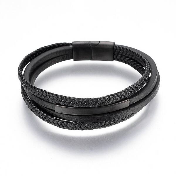 Braided Microfiber PU Leather Cord Multi-strand Bracelets