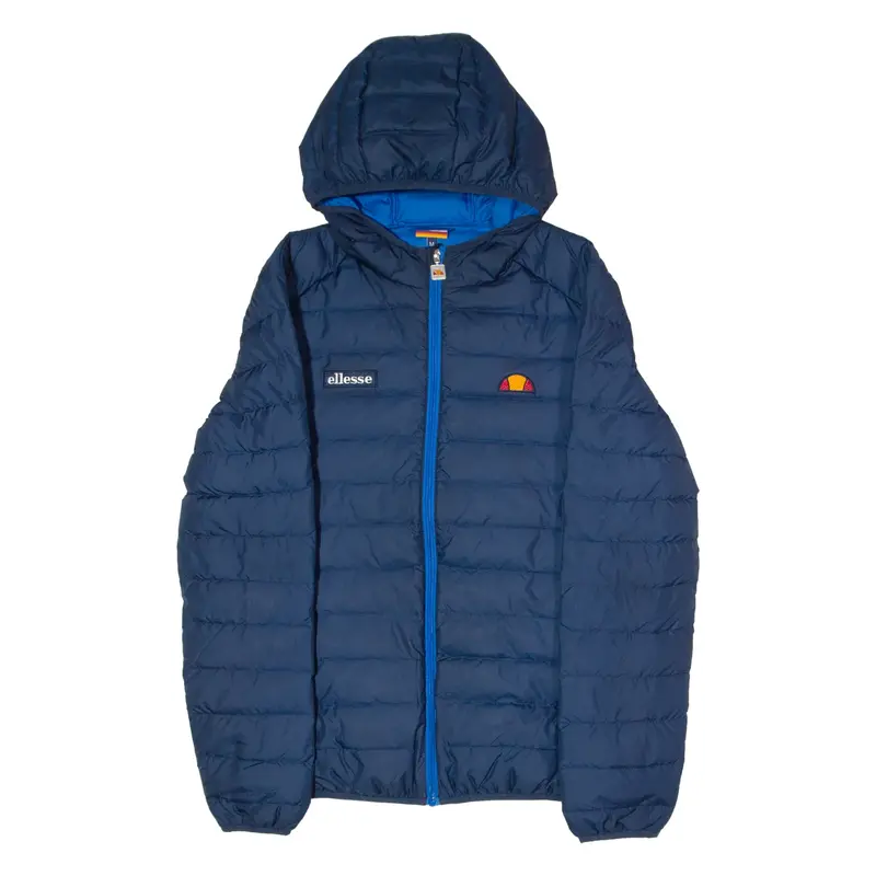 ELLESSE Mens Puffer Jacket Blue Hooded M