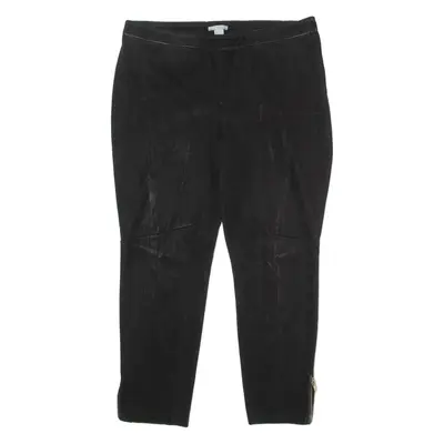 H&M Womens Leather Trousers Black Regular Skinny Faux Suede W36 L26