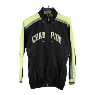 Age 13-14 Champion Spellout Track Jacket - Large Black Polyester