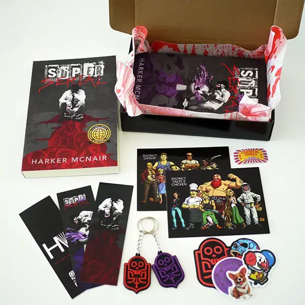 1&2 Combined Super Serial, Book Box, Signed Paperbacks, Books 1&2, Limited Edition Character Art, Harker McNair