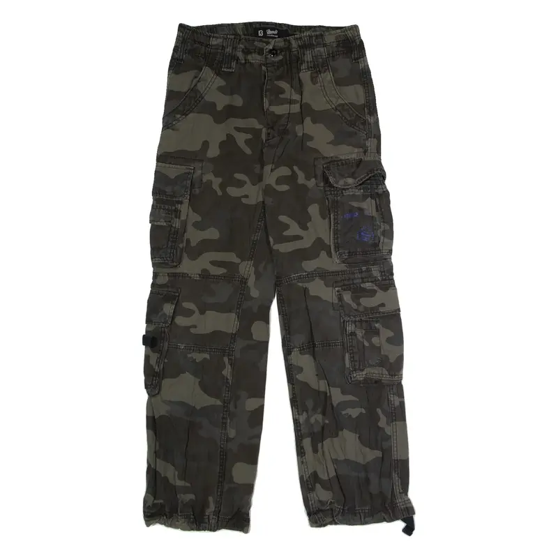 BRANDIT Camouflage Cargo Mens Canvas Trousers Grey Regular Straight W30 L30