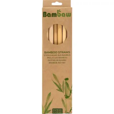 Bambaw Bamboo Straws Box 12x 15cm & 22cm (12 pieces)