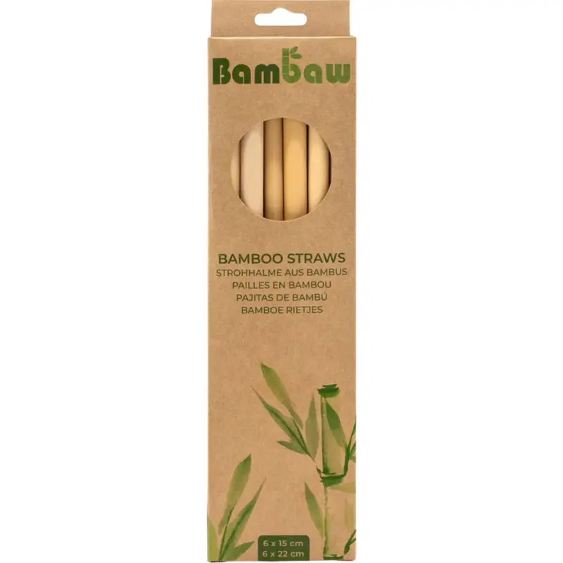 Bambaw Bamboo Straws Box 12x 15cm & 22cm (12 pieces)