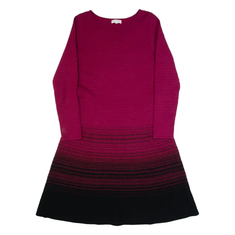 MONSOON Womens A-Line Dress Pink Long Sleeve Midi L