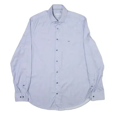 MICHAEL KORS Mens Plain Shirt Blue Long Sleeve M