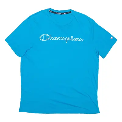 CHAMPION Mens T-Shirt Blue L