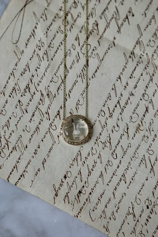 Necklace Moon Gold-14k-Crystal | Color: GOLD 14K CRYSTAL | Size: U