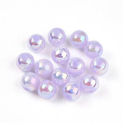 Electroplate Pearlized Glass Pearl Beads