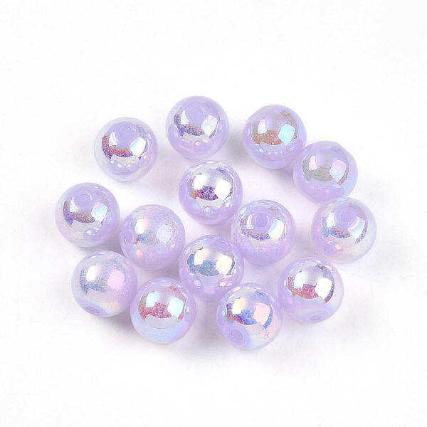 Electroplate Pearlized Glass Pearl Beads