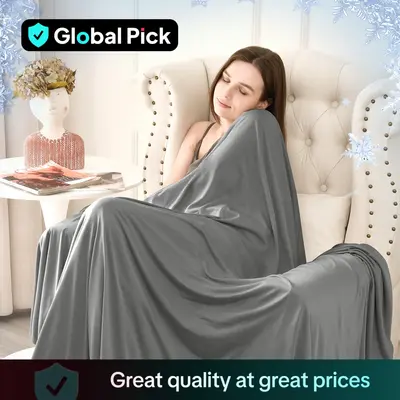 Summer Cooling Blanket, 1 Count Cold Air Conditioning Nylon Blanket, Lightweight Breathable Soft Cooling Smooth Blankets for ...