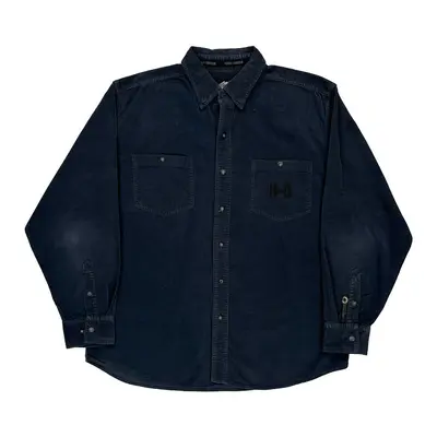 Harley Davidson Cord Shirt - Large Navy Cotton