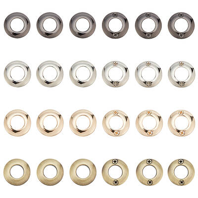 24Pcs 4 Colors Alloy Grommet Eyelet Findings