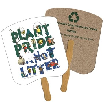 250 Customized Breadslice Recycled Hand Fan - UV Coated & ...