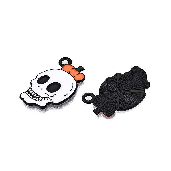 Halloween Theme Spray Painted Alloy Enamel Pendants