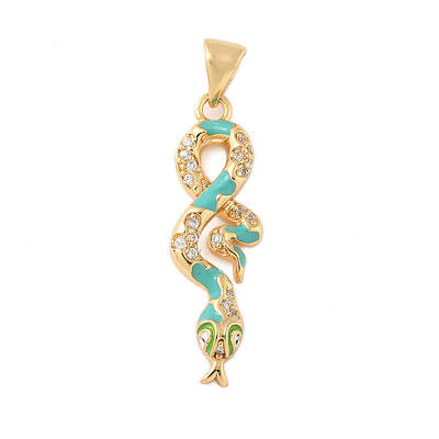 Brass Micro Pave Cubic Zirconia Enamel Pendants