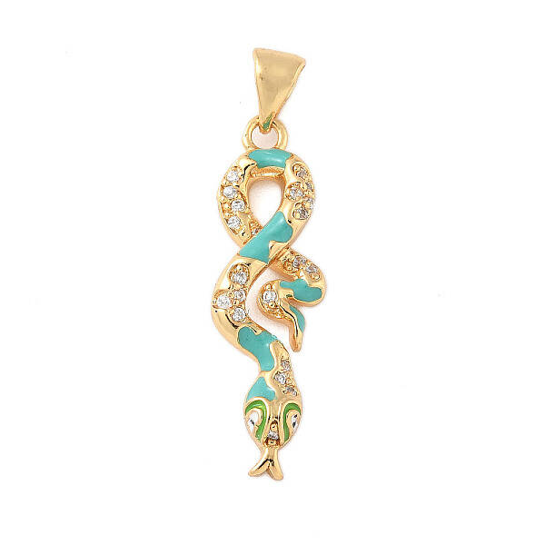 Brass Micro Pave Cubic Zirconia Enamel Pendants