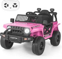 Funtok Upgraded 12V 7AH Electric Car for Kids, Ride On Truck Car w/Parent Remote Control, 3 Speeds, Spring Suspension, LED Li...