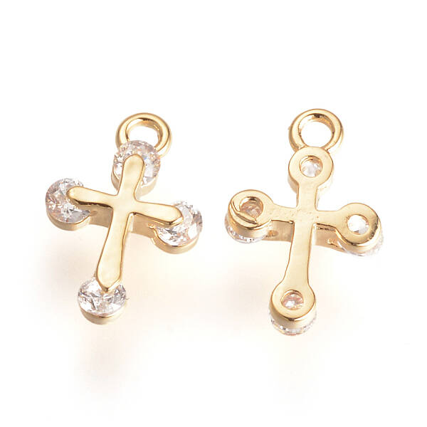 Brass Micro Pave Cubic Zirconia Charms