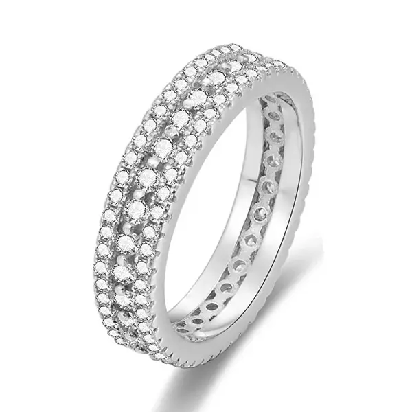 Beneto Silver ring with zirconia AGG325 - Circuit: 56 mm