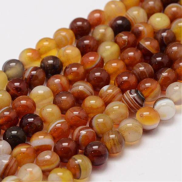 Natural Striped Agate/Banded Agate Bead Strands