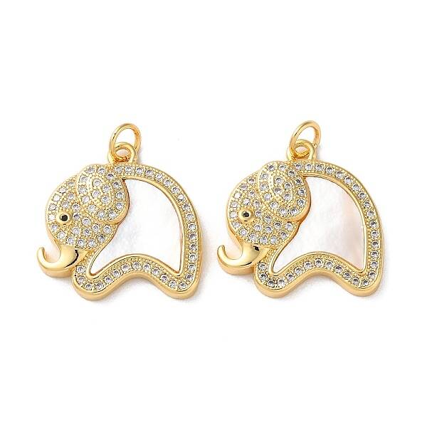 Brass Micro Pave Cubic Zirconia Pendants