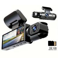Car DVR, 3.16 Inch IPS Screen 1080P HD Car Dash Cam DVR with 32GB Memory Card, Car Driving Recorder with Infrared Night Visio...