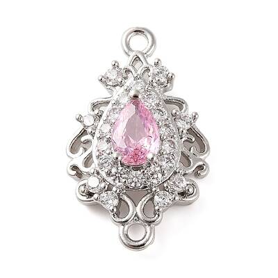 Brass Pave Cubic Zirconia Connector Charms