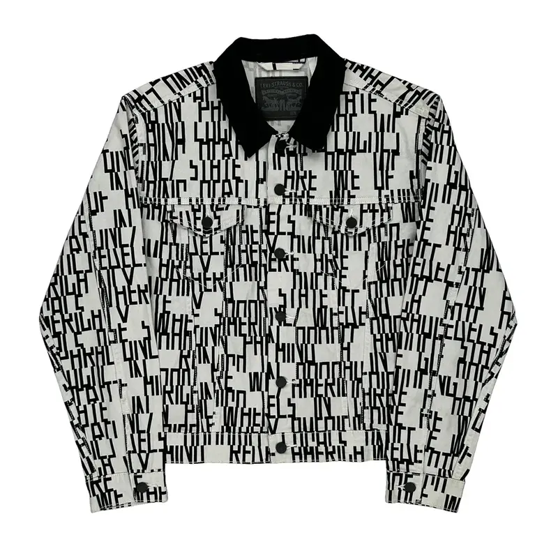 Levis Denim Jacket - Medium Black & White Cotton
