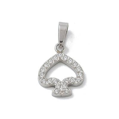 Ion Plating(IP) 304 Stainless Steel Micro Pave Cubic Zirconia Pendants