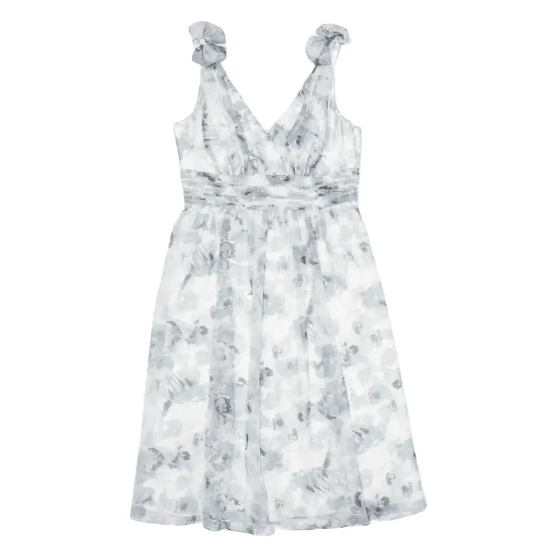 JENNY PACKHAM No 1 A-Line Dress Cream Floral Sleeveless Knee Length Womens UK 12
