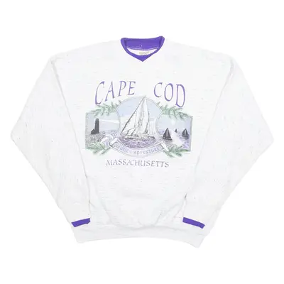 PRAIRIE MOUNTAIN Cape Cod Massachusetts Mens Sweatshirt Grey 90s USA XL