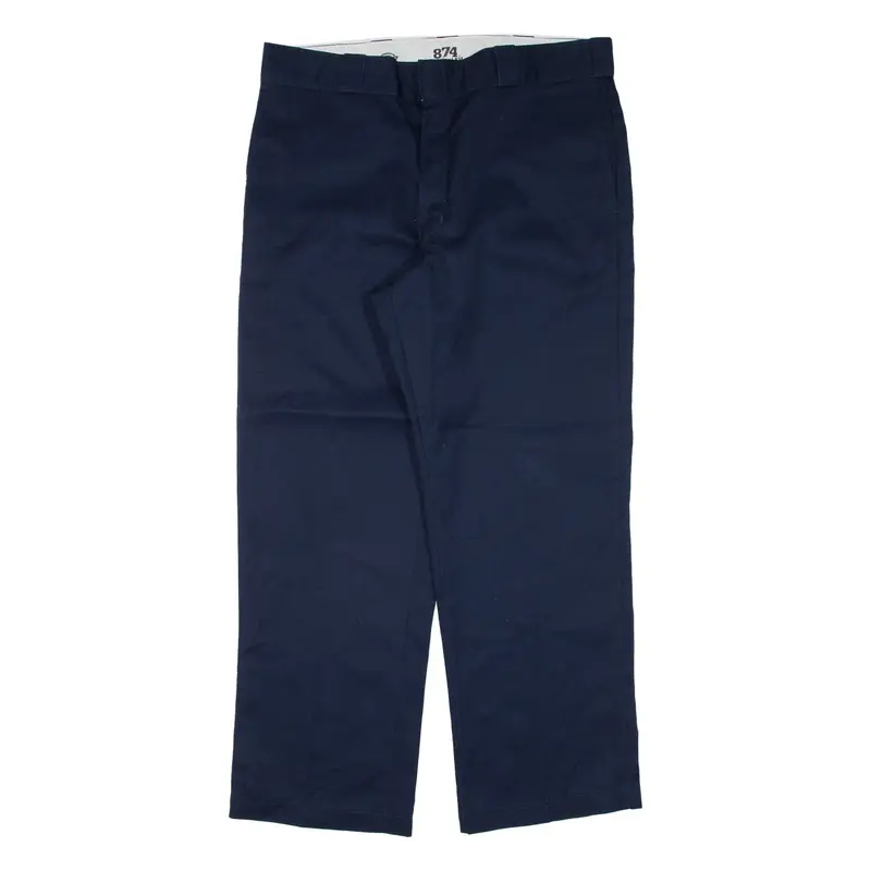 DICKIES 874 Workwear Mens Trousers Blue Regular Straight W36 L30