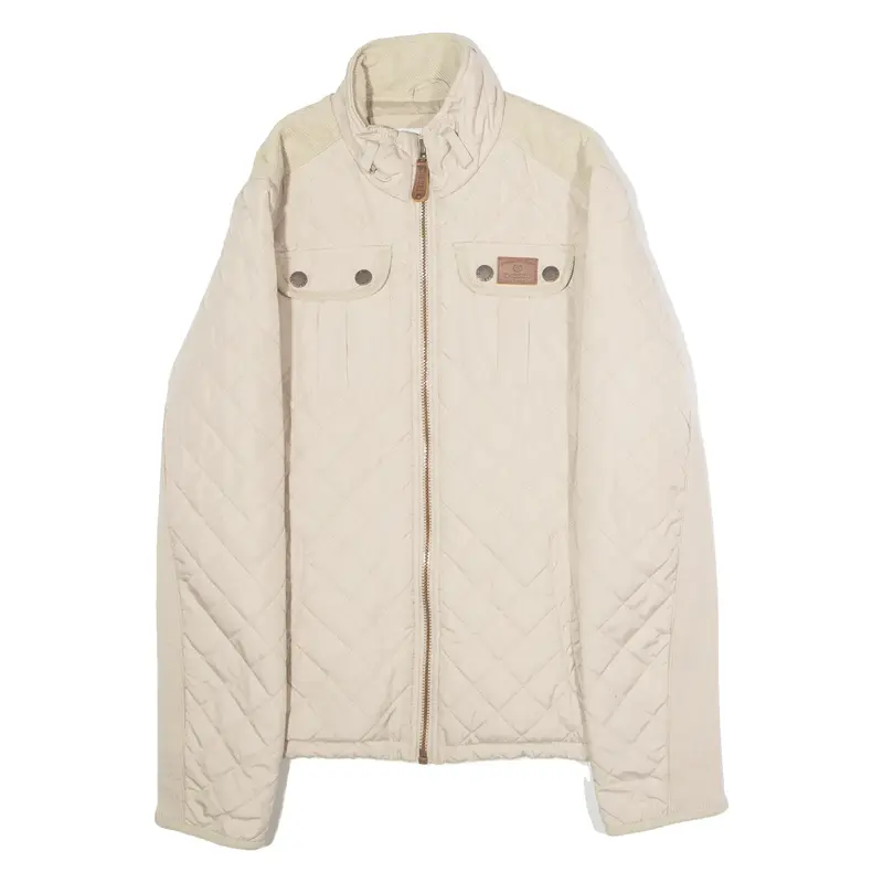DIESEL Womens Quilted Jacket Cream Diamond M