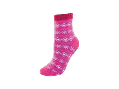 Yaktrax Aloe Cabin Socks with Aloe Vera Color Pink Bow Pattern 1 pair