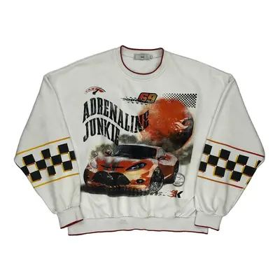 Adika Graphic Sweatshirt - Small White Cotton Blend | Size: small