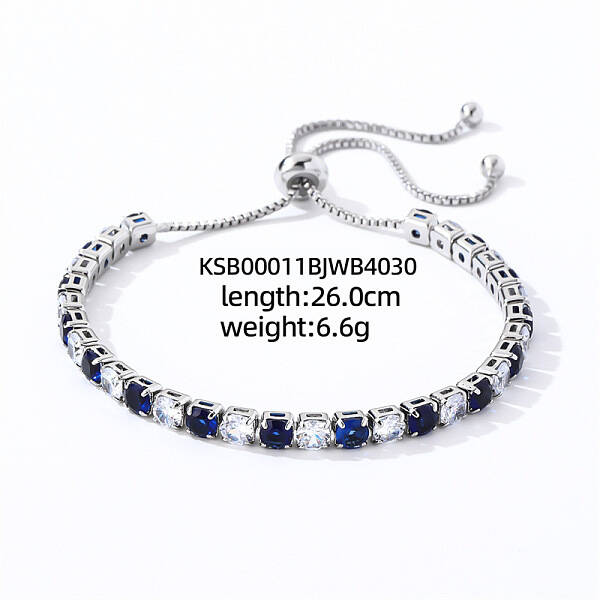 Brass Micro Pave Cubic Zirconia Slider Bracelets for Woman