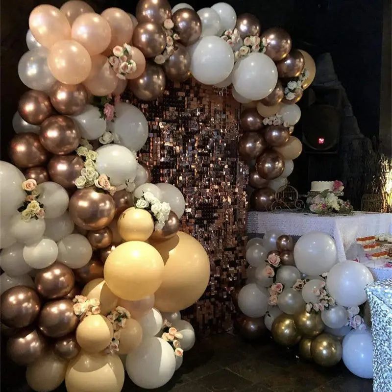 Aperturee Rose Gold Shimmer Wall Panels Sequins Backdrop Banner